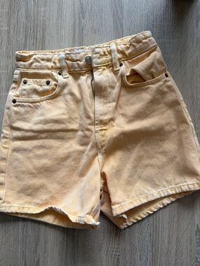 Zara Pastel Orange Denim High-Rise Women's Shorts